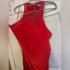 Cache Red Studded Mini Dress